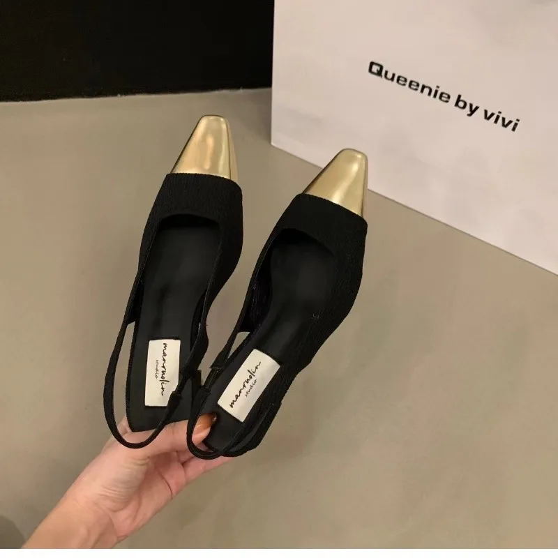 Color: black, Shoe Size: 35 - Fashion Women's Shoes Women's Dress Shoes Mid Heel Wedding Sandals All Matching Pointed Princess Shoes