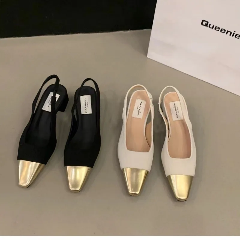 Color: black, Shoe Size: 35 - Fashion Women's Shoes Women's Dress Shoes Mid Heel Wedding Sandals All Matching Pointed Princess Shoes