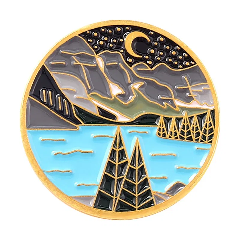 Metal color: silver - Van Gogh Oil Painting Brooch Van Gogh Brooch Galaxy Brooch Star Moon Sunflower Brooch Art Brooch Van Gogh Lapel Pin