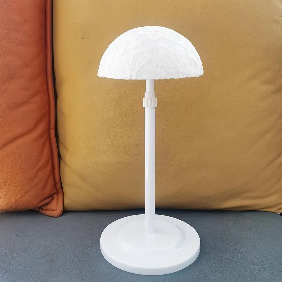 Color: WHITE - 1Pc Adjustable Height Wig Stand, Portable Wig Head Holder Tools Hat Display, Non-Slip Wig Stand for Women