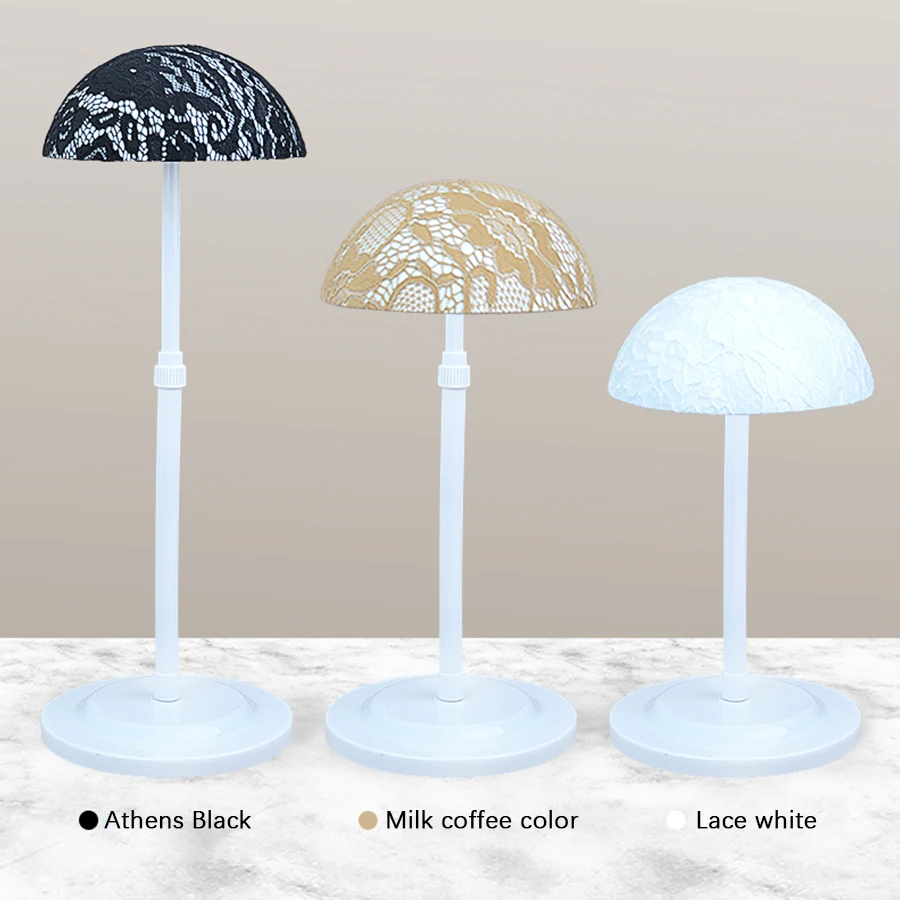 Color: WHITE - 1Pc Adjustable Height Wig Stand, Portable Wig Head Holder Tools Hat Display, Non-Slip Wig Stand for Women