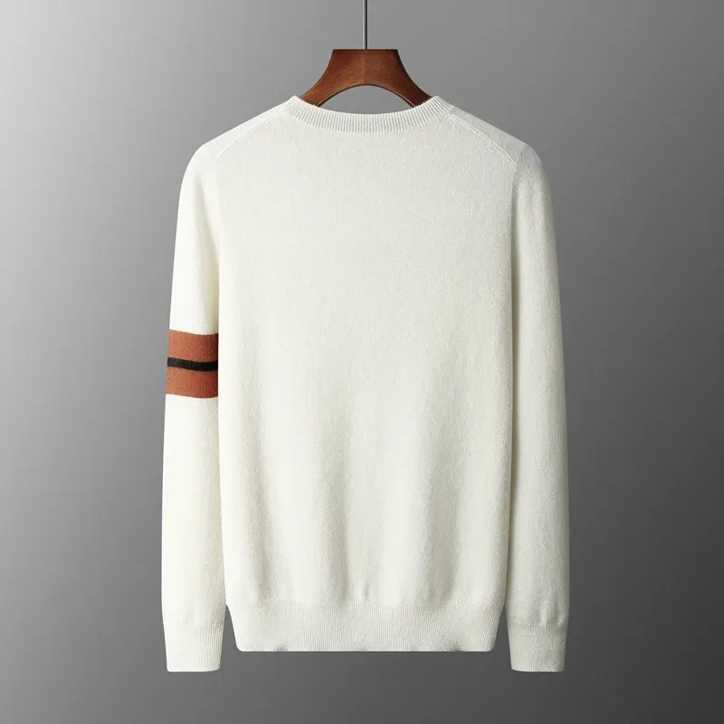 Color: SKY BLUE, Size: XL, Ships From: CHINA - Autumn Winter Men's O-Neck Pullover Sweater 100% Cashmere Simple Basic Knitwear Cashmere Solid Color Clothing Casual Warm Tops