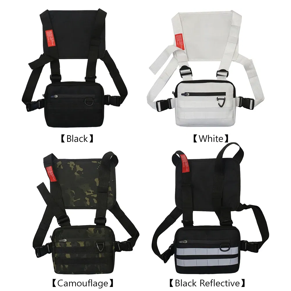 Color: Red - Multi-function Chest Bags Men Women Oxford Cloth Vest Hip-Hop Street Belt Pouch