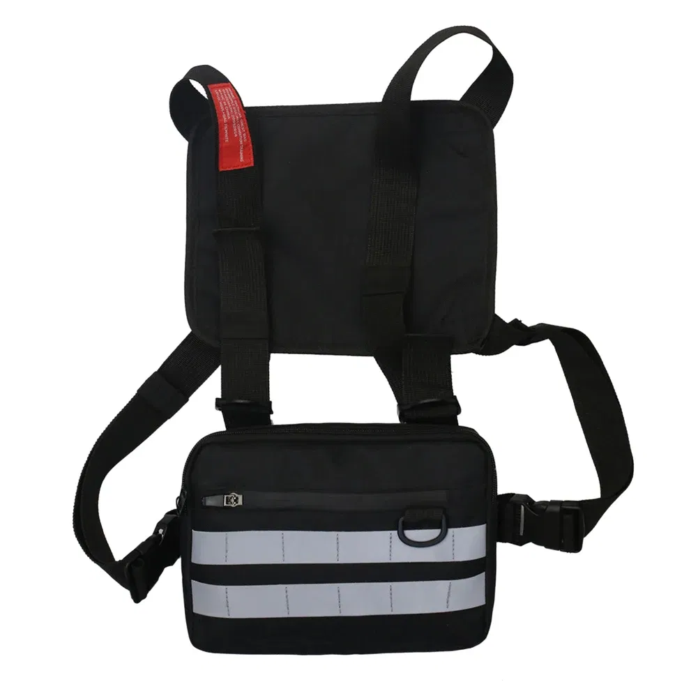 Color: Red - Multi-function Chest Bags Men Women Oxford Cloth Vest Hip-Hop Street Belt Pouch