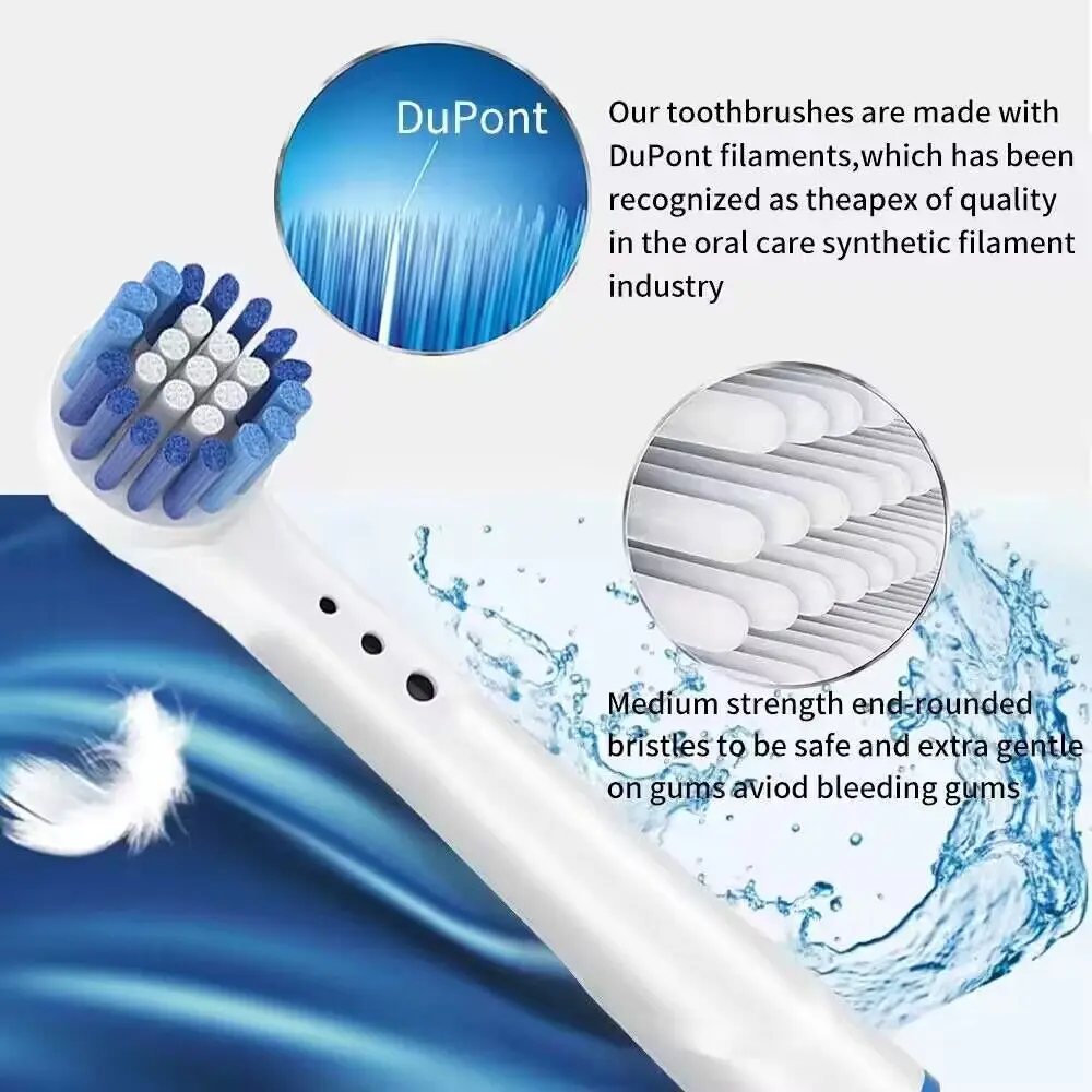 Color: black - Toothbrush Replacement Heads Refill for Oral B Electric Toothbrush Pro1000 Pro 3000 Pro5000 Pro7000 Vitality Floss Action