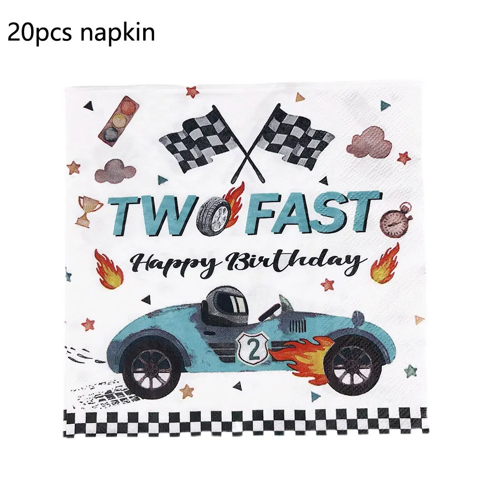 Color: Brown, Capacity: 480ml - Racing Car Disposable Tableware PLates Cups Napkin Tablecloth Two Fast Birthday Party Decorations