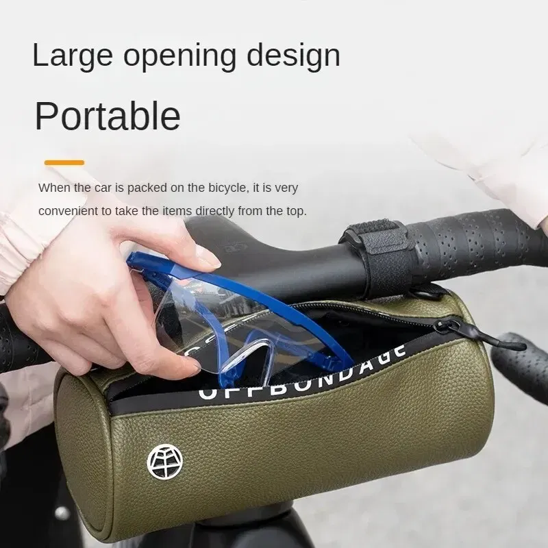 Color: Green - OFFBONDAGE Bicycle Front Bag Waterproof Handlebar Bag Portable Multifunctional Shoulder Bag Bike Bag Bicycle Accessories