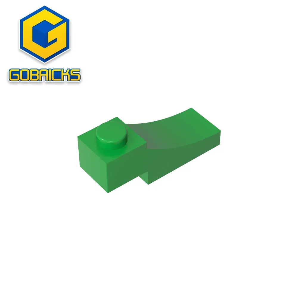 Color: black - Gobricks GDS-2183 Brick Curved 3 x 1 with 2/3 Inverted Cutout compatible with lego 70681 Assembles Building Blocks