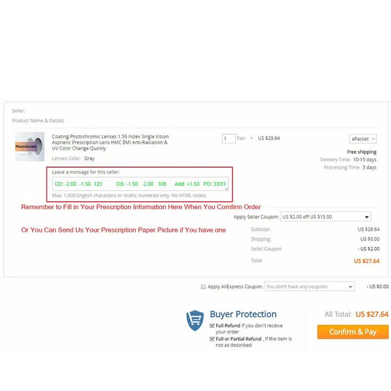 Lenses Color: black, Lens Index: 1.56 - Custom a Pair Of Optical Lens Progressive Multi-focus & Anti-blue Light Myopia Presbyopia Scratch-resistant 1.56 1.61 1.67 Index