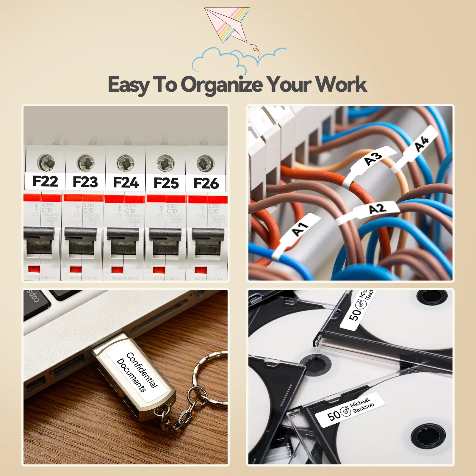 Color: light yellow - 3pcs 15mm x7m Continuous Label Paper fit for P12 P15 Phomemo D30 Q30 Printer Waterproof Self Adhesive Thermal Printer Sticker