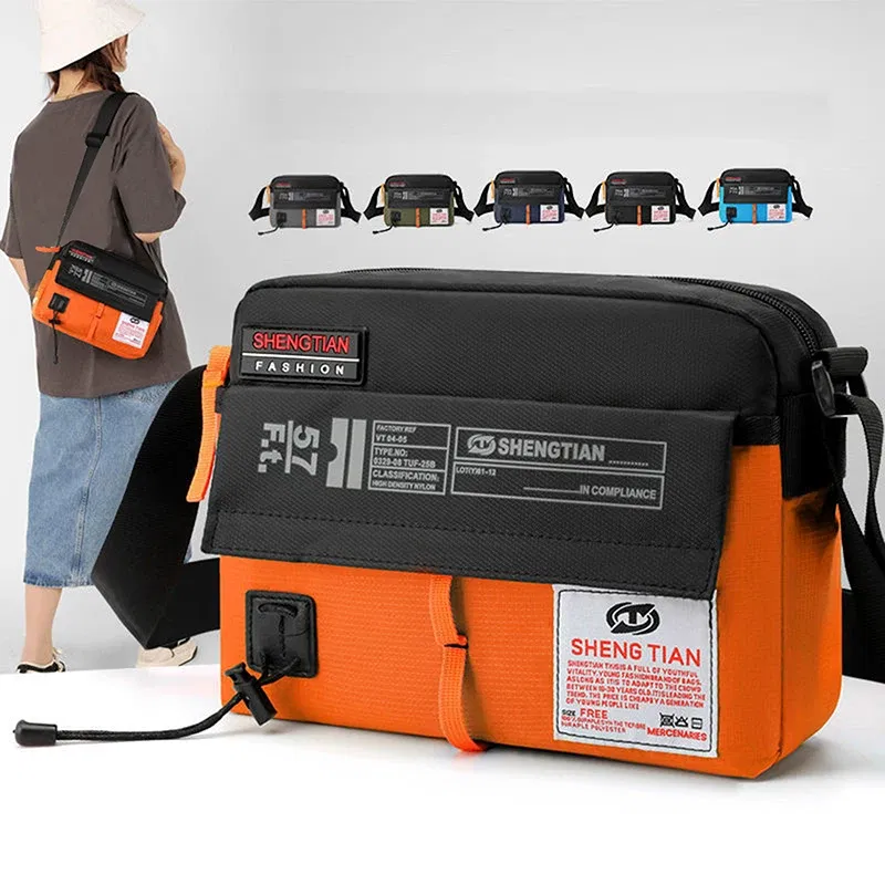 Color: Blue - The New Single Shoulder Bag Outside The Casual Crossbody Bag Fashion Fashion Hand Nylon Color Bag Trendy Mini Small Backpack