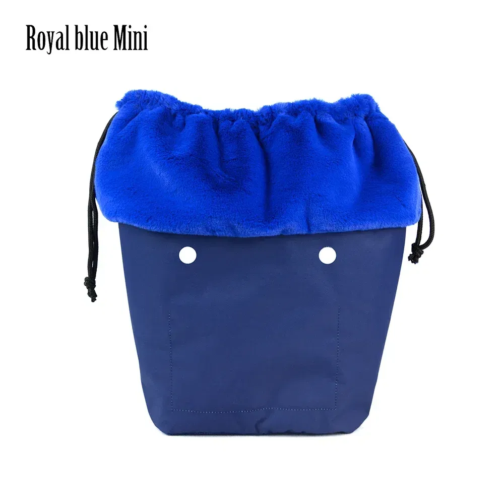 Color: Red - 2025 Winter O Bag Large Capacity Classic Mini Plush Fur Furry Organizer Top Drawstring Colorful Inner Insert for Obag Winter