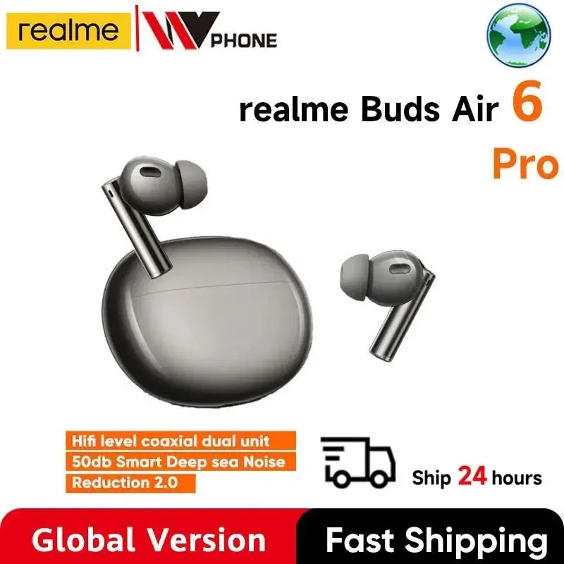 Color: Brown, Ships From: CHINA - New! Global Version Buds Air 6 Pro True Wireless Earphone 50dB Deep Sea Noise Reduction 2.0 Bluetooth 5.3 IP55 Headphone