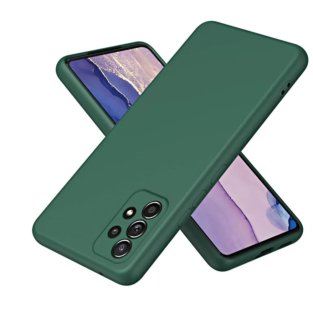 Color: army green, Material: Plastic - Solid Silicone Protect Case For Samsung Galaxy A13 A23 A33 A53 A73 A12 A22 A32 A52 A52S A72 A04 A04S A14 A24 4G A34 A54 Cover