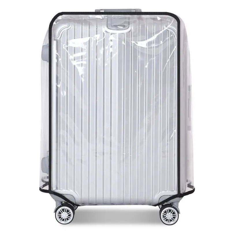 Color: Gold - New 20-30inch Luggage Cover Transparent Protector Waterproof Thickened Suitcase Cover PVC Rolling Cover for Traveling Suitcase