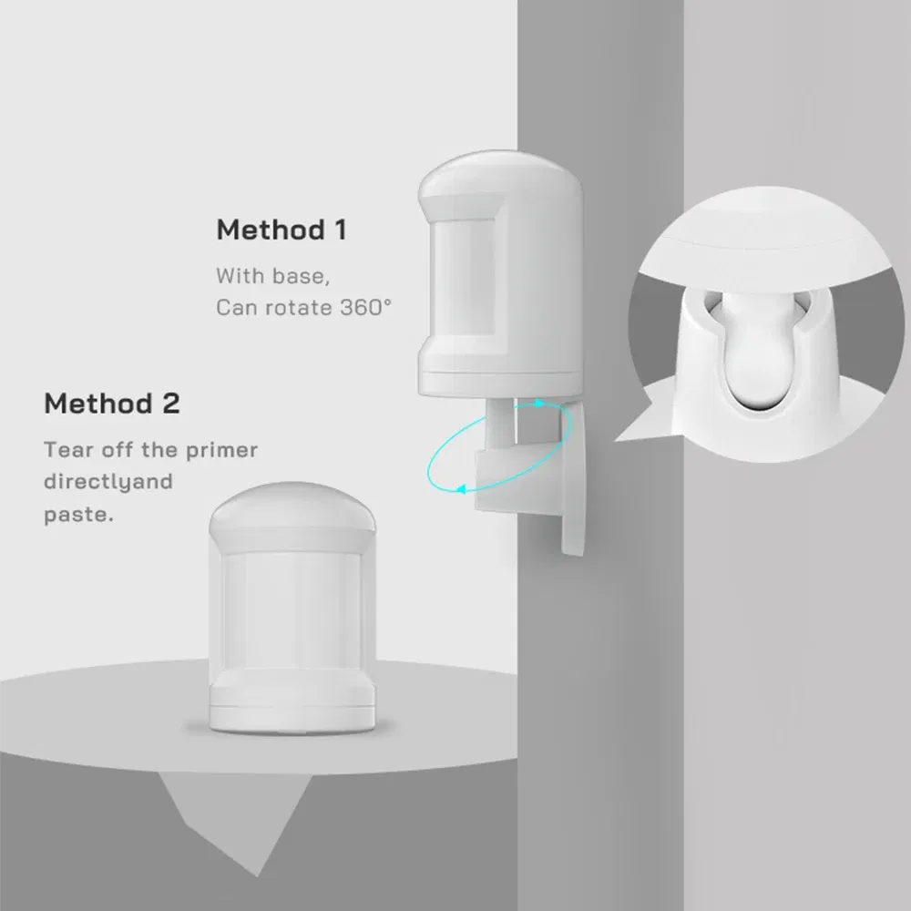 Color: WHITE - Tuya Smart ZigBee 3.0 Battery Alexa PIR Motion Sensor Detector 5-7M 150?° Works with ZigBee BLE5.0 Bluetooth Mesh Gateway Hub