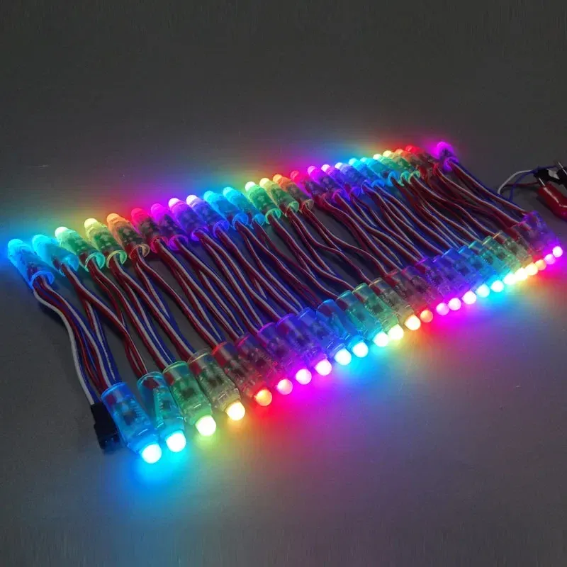 50pcs 12mm WS2811 Full Color LED Pixel Light Module DC 5V IP68 waterproof RGB color 2811 1903 IC Digital LED christmas Light