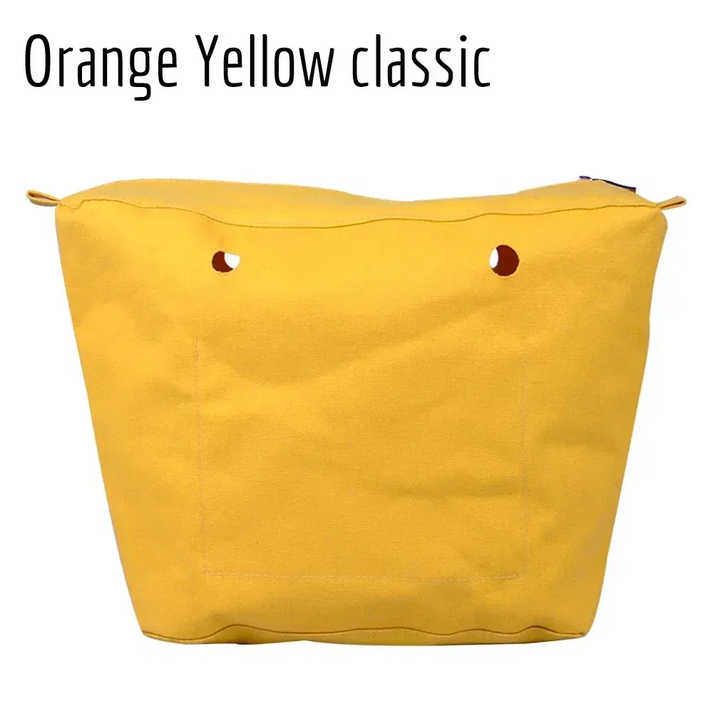 Color: Fluorescent Yellow - TANQU New Inner Lining Zipper Pocket for Classic Obag Insert with Inner Waterproof Coating for O Bag