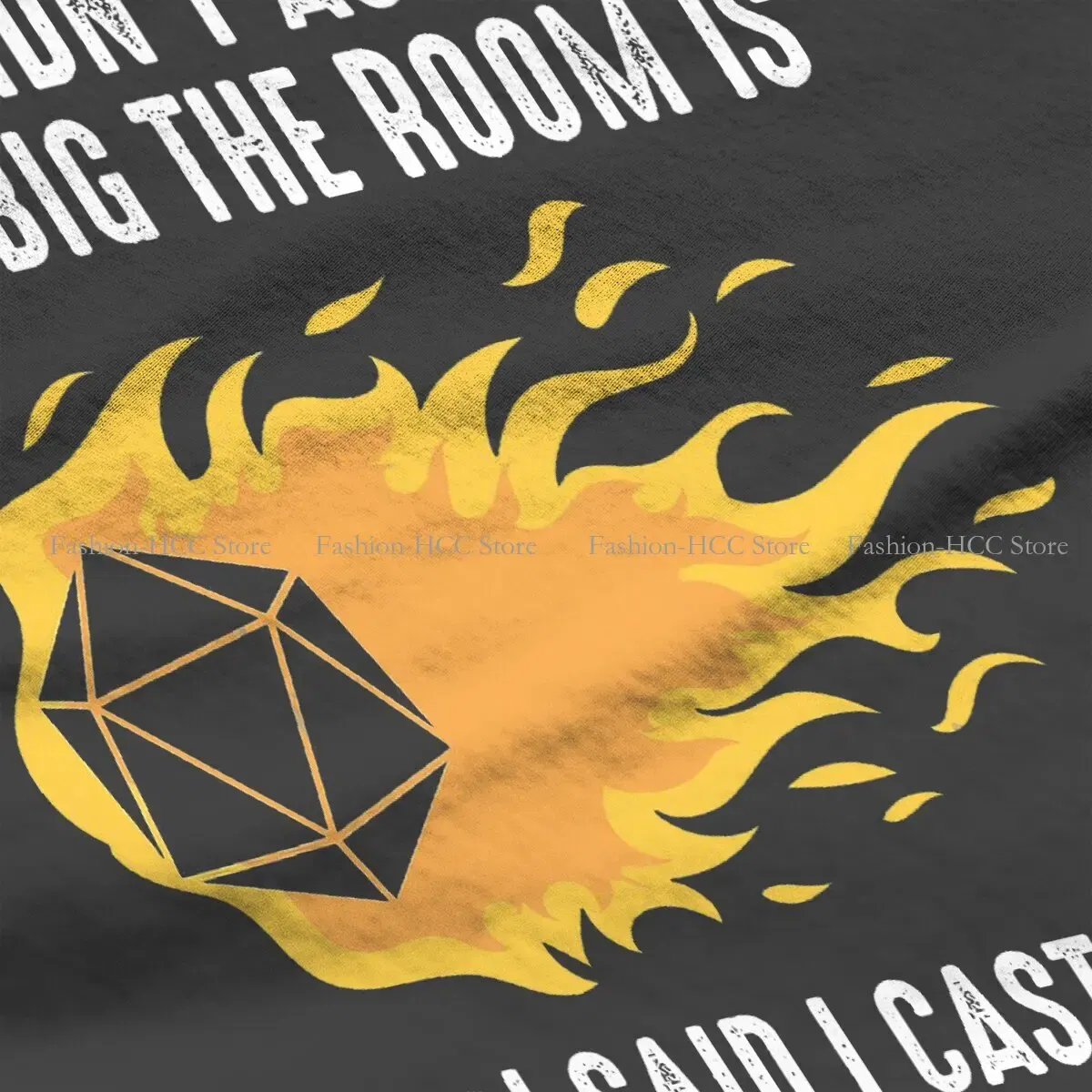 Color: black, Size: XXL - I Cast Fireball Wizard Sorcerer DM Gift TTRPG Newest Polyester TShirts DND Game Female Graphic Streetwear T Shirt Round Neck