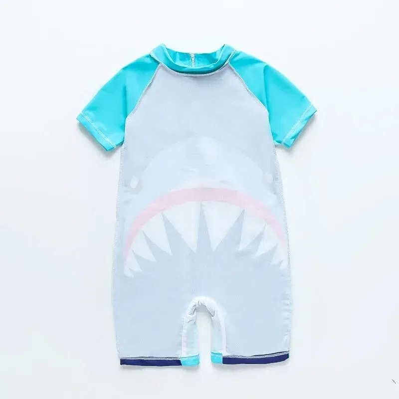 Size: XL, Color: Blue - Children's Summer Bathing Suit One-piece Boys Little Middle Children Cute Cartoon Baby Children Swimming in Hot Springs Special