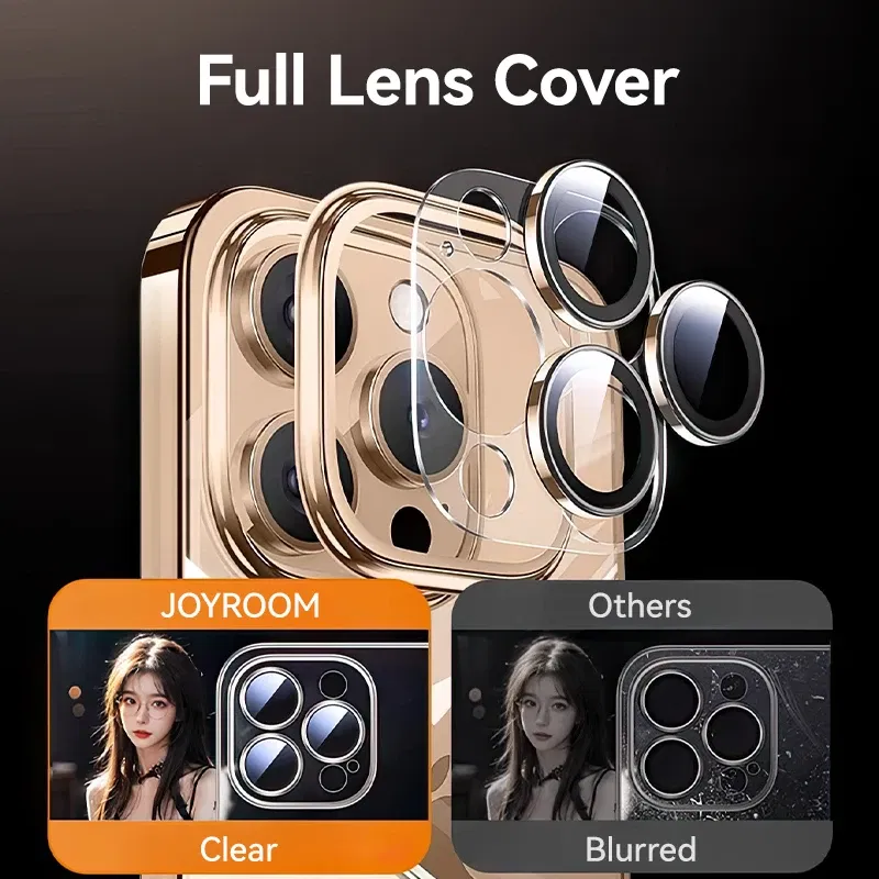 Color: Beige, Material: POLYESTER - Joyroom Case For iPhone 16 15 14 13 Pro Max Transparent Cover For iPhone 16 Pro Max Soft TPU Anti-drop Case With Len Protection