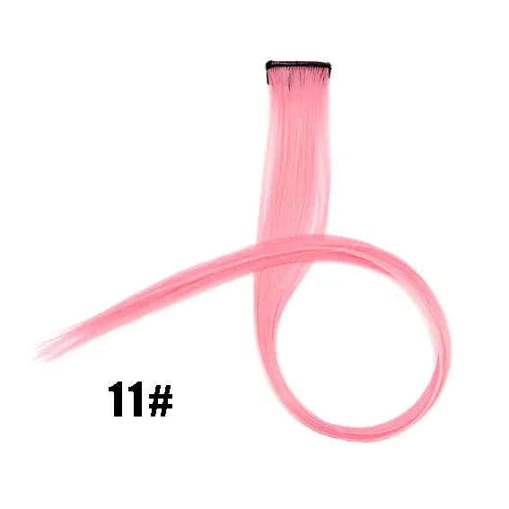 Color: #35, Stretched Length: 22inches - Synthetic Clip-in Hair Extensions 22" Long Colorful Straight Hair Pieces Synthetic Hairpieces for Daily Festival Party