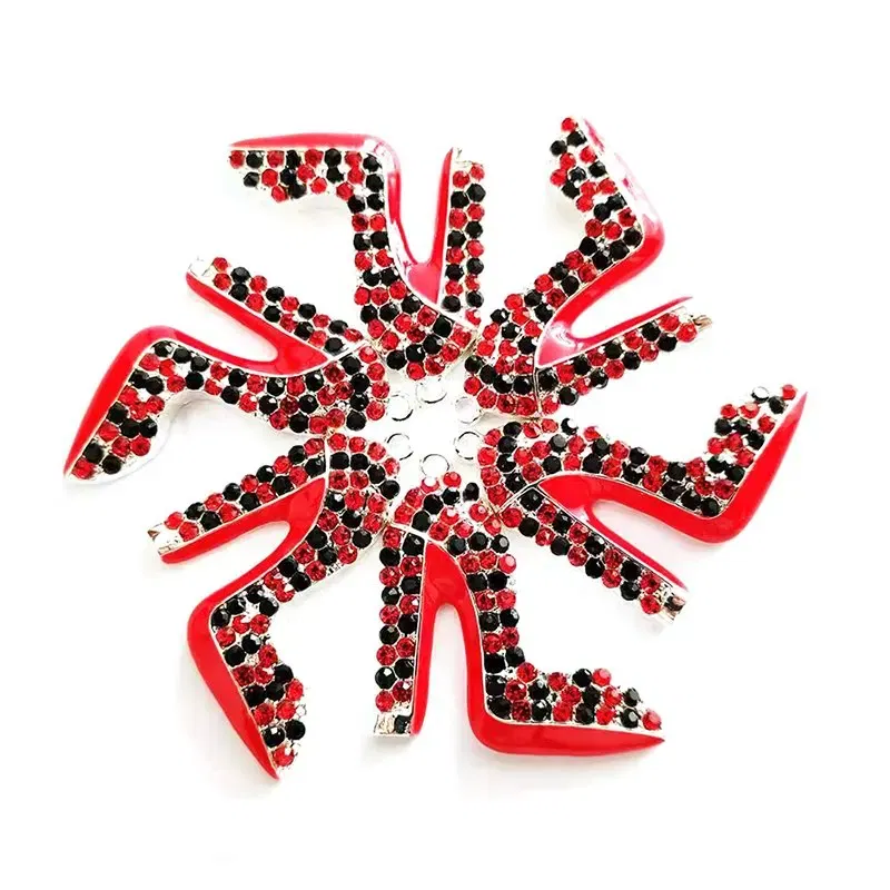 Metal color: Antique Copper Plated - 1pc High Heel Shoe Charms for Women DIY Jewelry Accessories S9