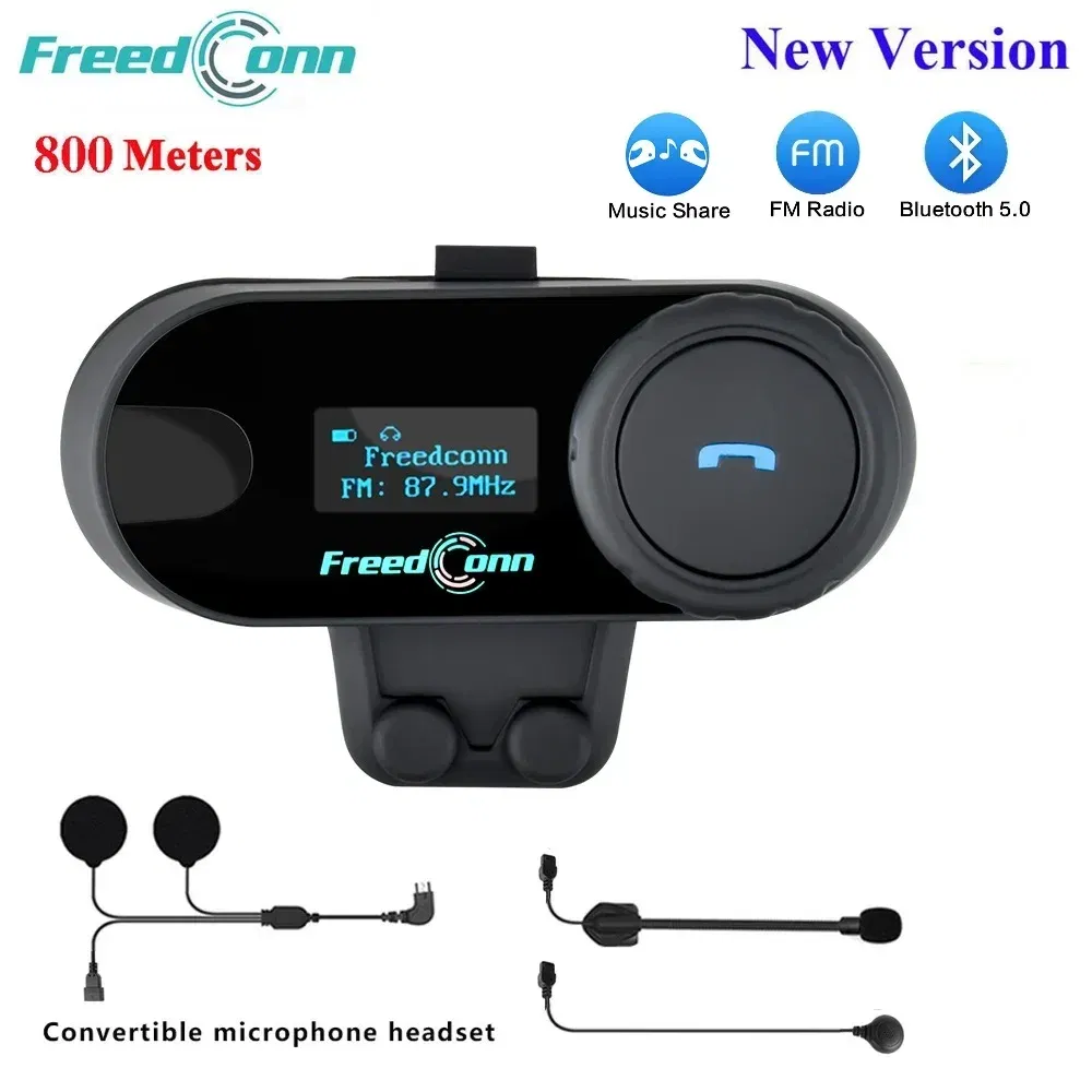 Color: Black, Ships From: Russian Federation - Freedconn TCOM SC Intercom Motorcycle Helmet Wireless Bluetooth Headset Intercomunicador Moto LCD Display FM Radio Music Share