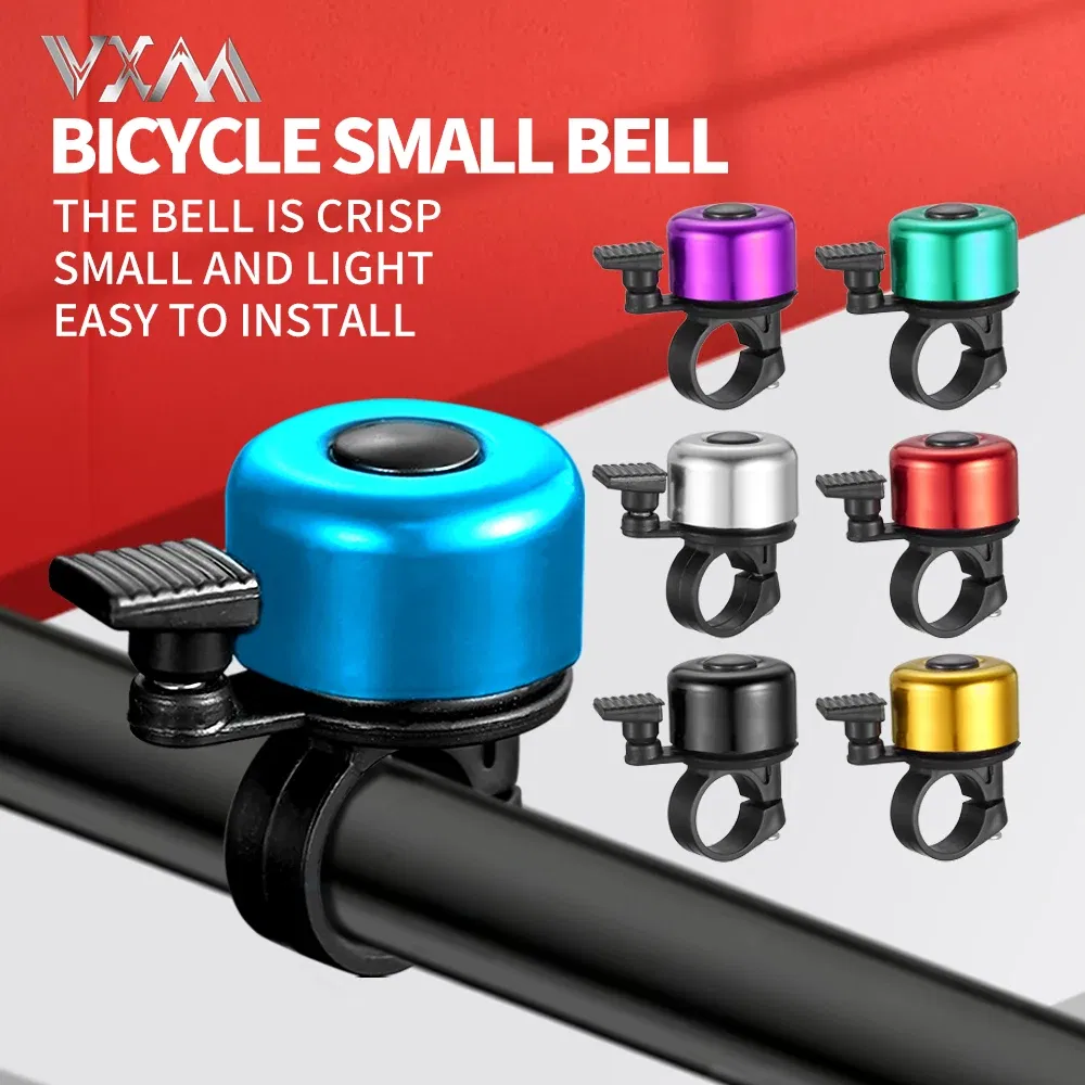 Color: Red - VXM Bicycle Bell MINI Aluminum Alloy Bike Ring Bell Safety Warning Alarm Loud Sound Handlebar Bell MTB Horn Cycling Accessories