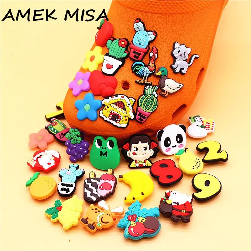 Color: Watermelon red, Ships From: CHINA - 1pcs Christmas Collection PVC Shoe Charms Lovely Animals Garden Shoes Upper Decorations Clogs Pins Unisex Fun Gifts