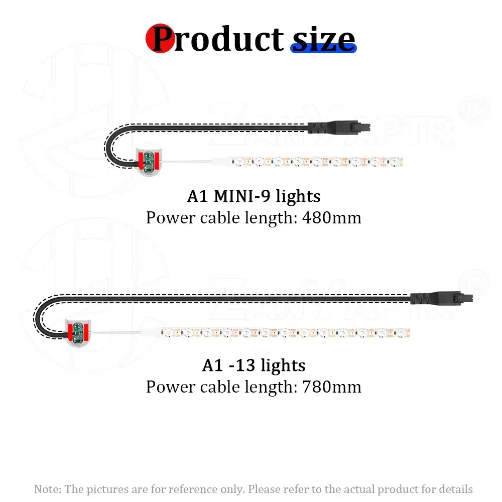 Color: Red - For A1/A1 Mini LED Light New upgrade Induction control 6500K High Brightness Lighting Heat-Resistant Durability 3D printer