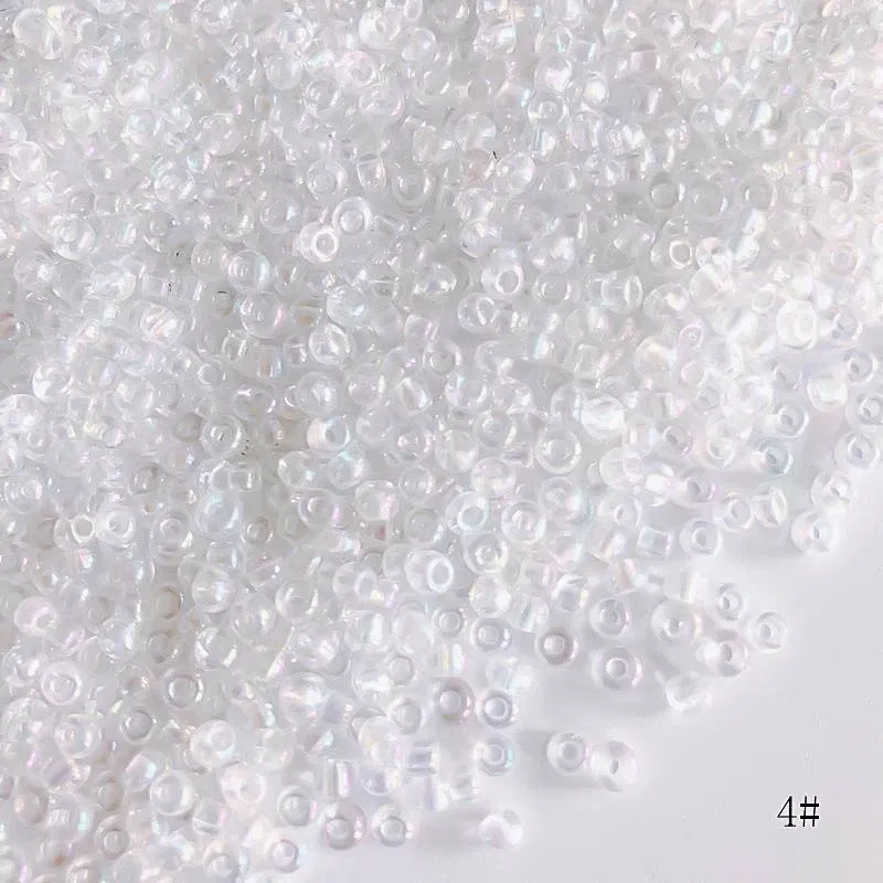 Color: Red, Item Diameter: 2mm - 2mm 3mm 4mm Glass Seed Loose Beads Small Charms DIY Craft Bracelet Beads for Jewelry Making Supplies Necklace Accessories