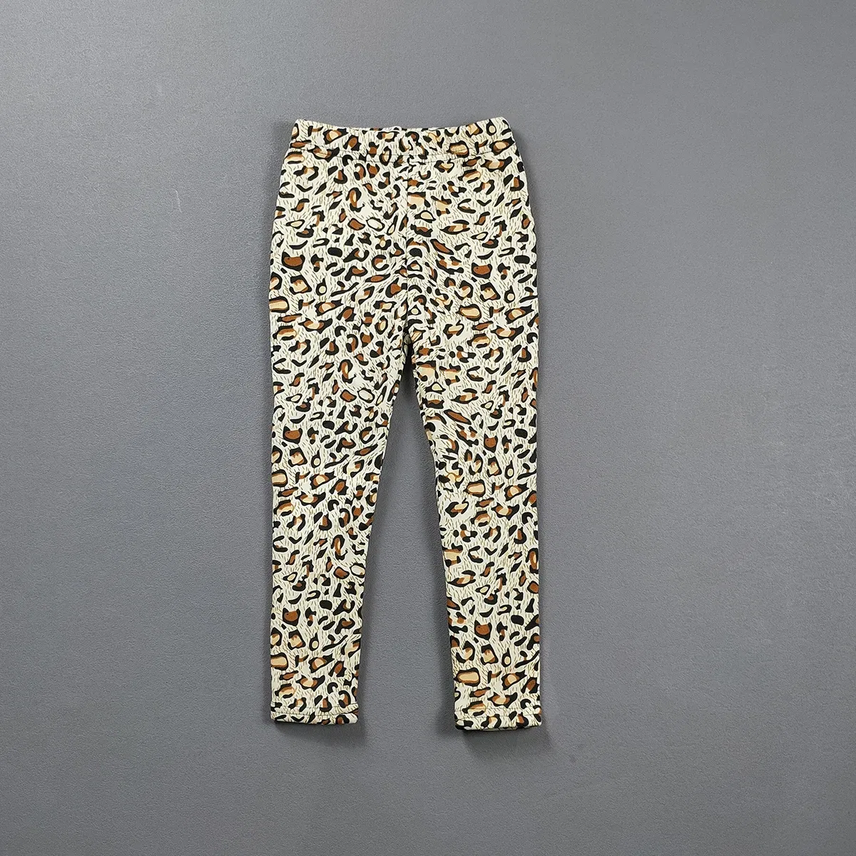 Color: Pink, Kid Size: 2T - 2-11Y Girls' Pants Autumn and Winter Slim Fit Warm Bottom Pants Thickened Velvet Printed Children's Pants Baby Casual Pants