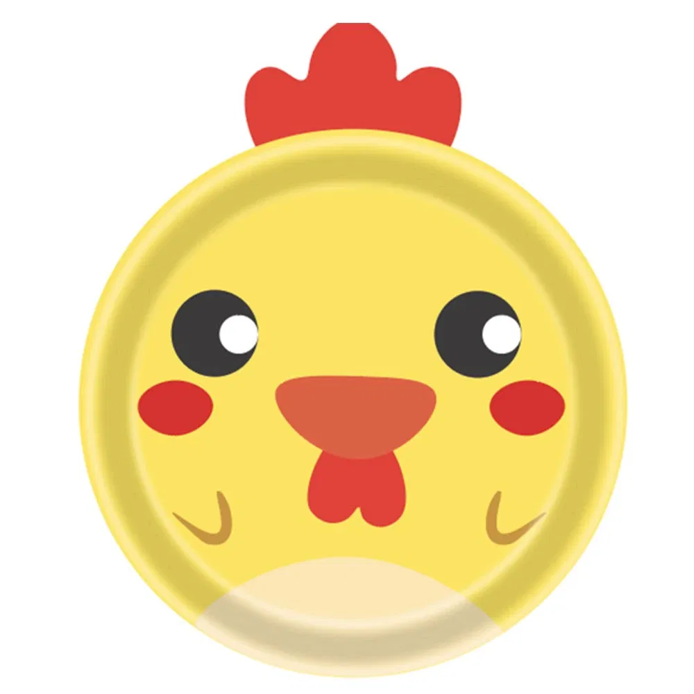 Color: MINT GREEN, Capacity: 220ml - Farm Animals Party Paper Plates Chicken Pig Cow Sheep Horse Disposable Plates Farm Birthday Party Supplies for Baby Shower