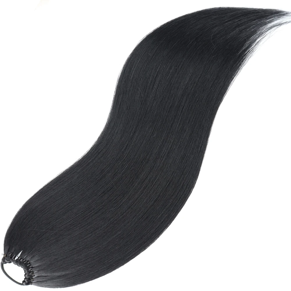 Color: #144, Ships From: CHINA, Stretched Length: 24inches - 24 Inch Synthetic Ponytail Extensions Black Natural Braided Pony Tail Hairpiece Long Straight Rubber Band Hair For Women