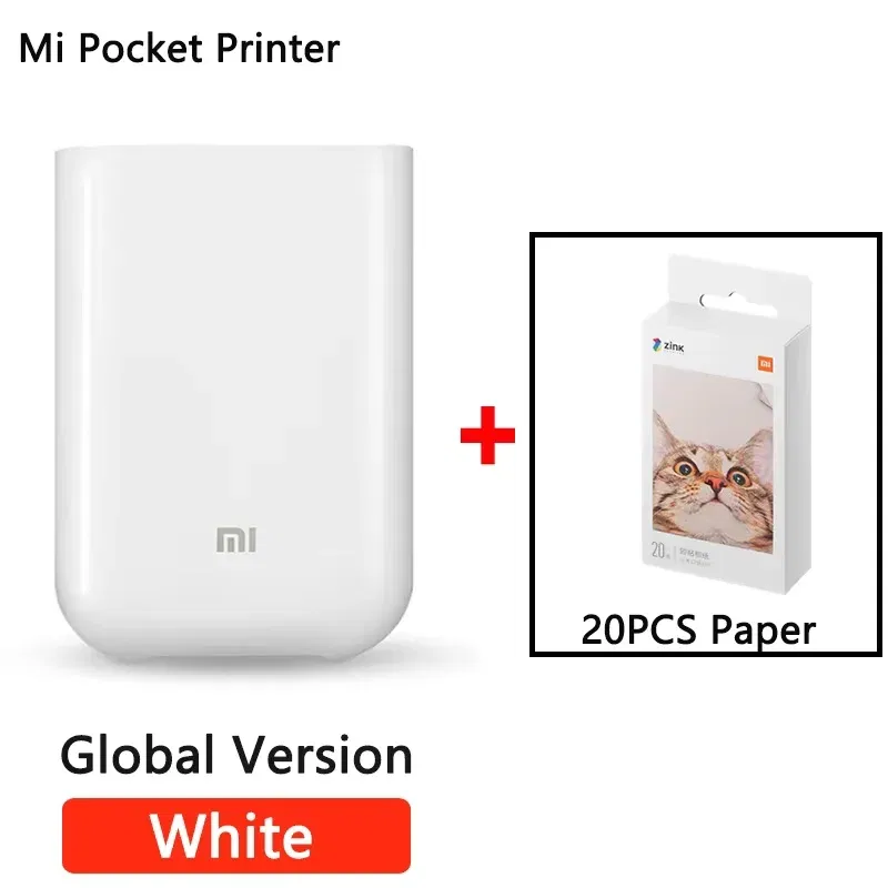 color: GRAY, Ships From: CHINA - Top Global Version Portable Pocket Photo Printer 300dpi Bluetooth-compatible DIY Share Smart Mobile Mini AR Printer