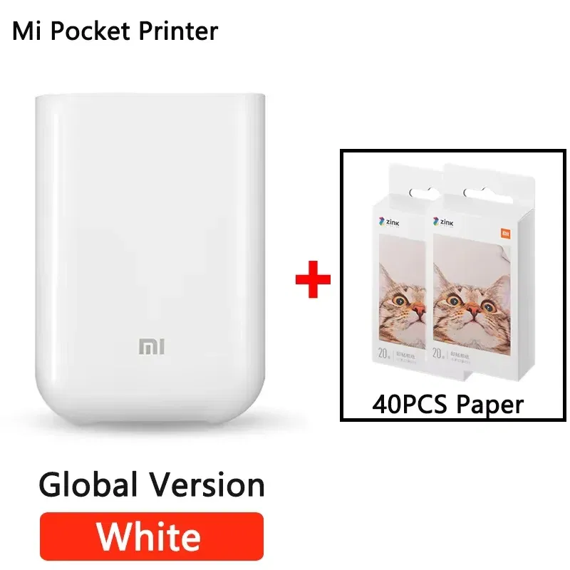 color: GRAY, Ships From: CHINA - Top Global Version Portable Pocket Photo Printer 300dpi Bluetooth-compatible DIY Share Smart Mobile Mini AR Printer