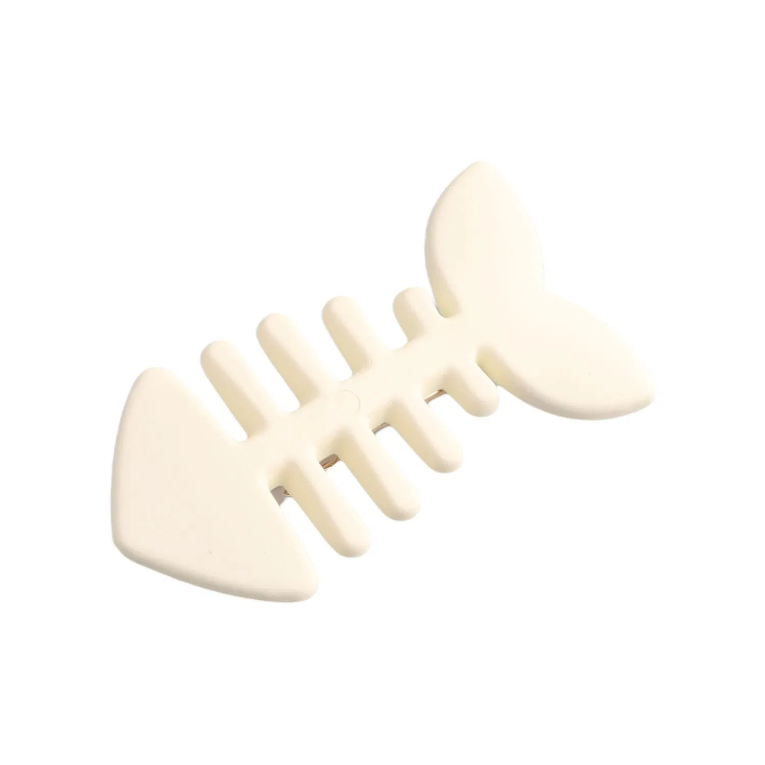 Color: Beige - Simple Milk Tea Color Fishbone Hairpin Girl Cute Bangs Barrettes Sweet Side Hairgrips Temperament Duckbill Clip Hair Accessories