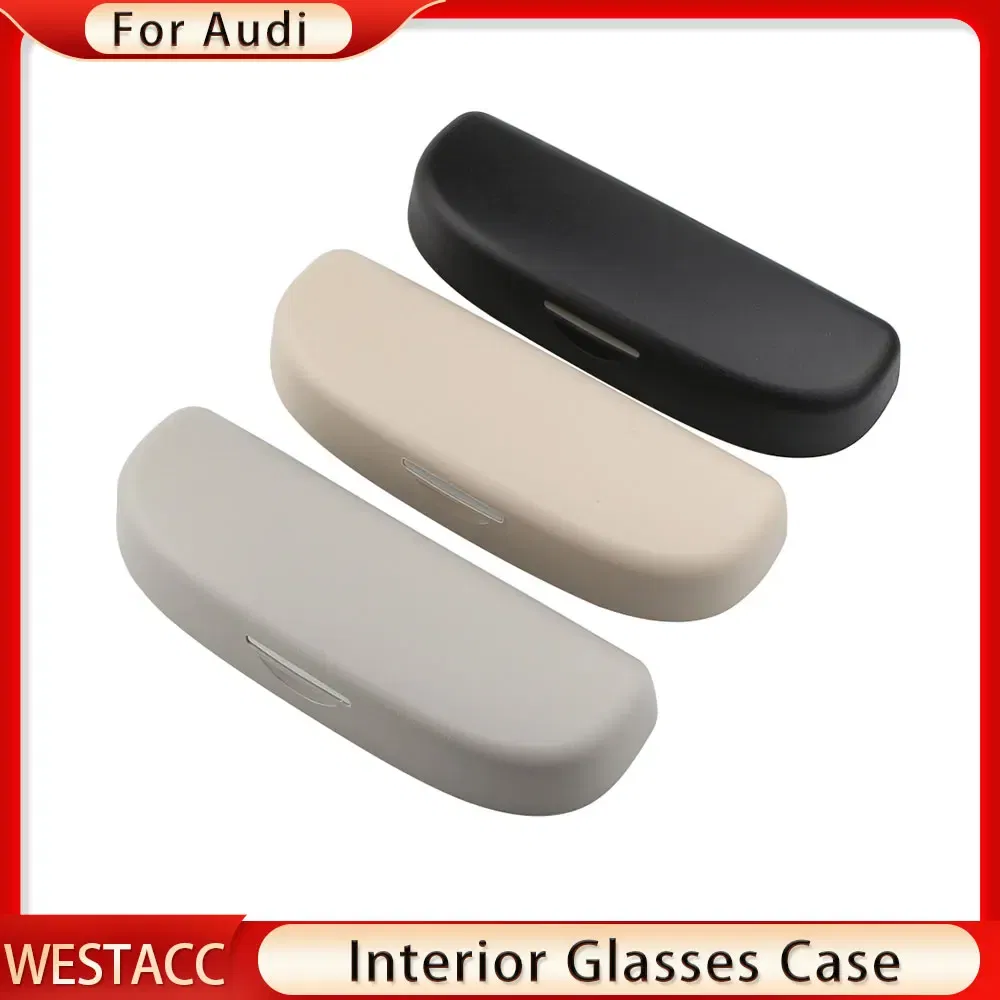 Color Name: Silver - Car Sunglasses Holder Glasses Case Box for Audi A3 A4 B6 B8 A6 C6 80 B5 B7 A5 Q5 TT 8P 100 8L C7 8V A1 S3 Q3 A8 B9 A7 2012-2021