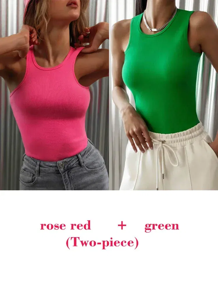 Color: Chocolate, Size: S - Women's Tees Sleeveless 100% Cotton Tops Summer O Neck Tanks & Camis Vest Slim Solid Sexy Crop Tops for Women Fashion