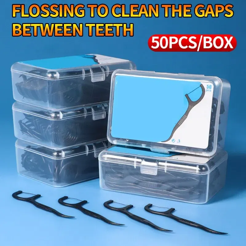 Color: Ivory - 150pcs Dental Floss Plastic Toothpicks-Disposable Cleaning between Teeth-Separate Box-Oral Care