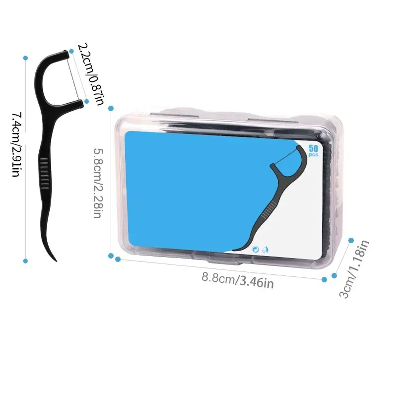 Color: Ivory - 150pcs Dental Floss Plastic Toothpicks-Disposable Cleaning between Teeth-Separate Box-Oral Care