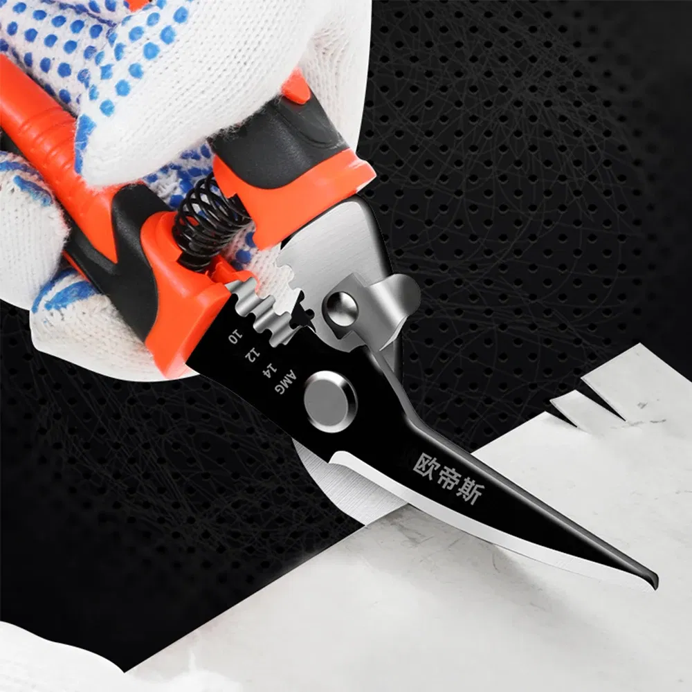 Color: WHITE - Multifunctional Metal Sheet Cutting Scissor Aviation Snip Straight Cutter Scissor Industrial Professional Hand Tool
