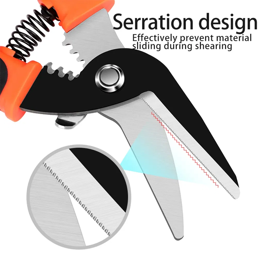 Color: WHITE - Multifunctional Metal Sheet Cutting Scissor Aviation Snip Straight Cutter Scissor Industrial Professional Hand Tool