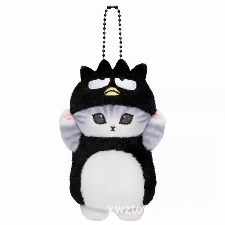 Color: PURPLE - Hot Kawaii Plush Keychain Pendant Cartoon Mofusand Shark Cat Cross-Dressing Hello Kitty Kuromi Doll Stuff Backpack Decor Toys