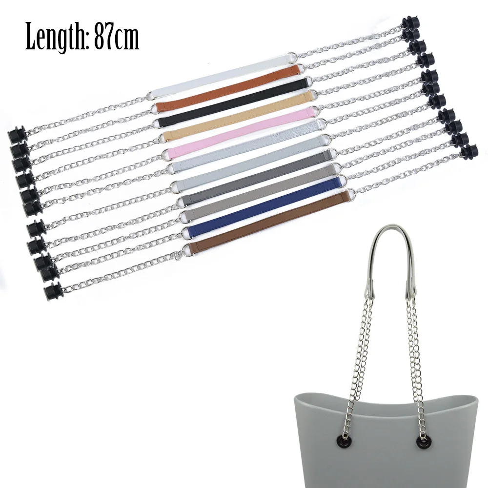 Ships From: CHINA, Color: dark green - New Tanqu 1 Pair Silver Long Thick Single Chain with OT metal buckle Black screws for Obag O bag Handles for Women Bag Handbags