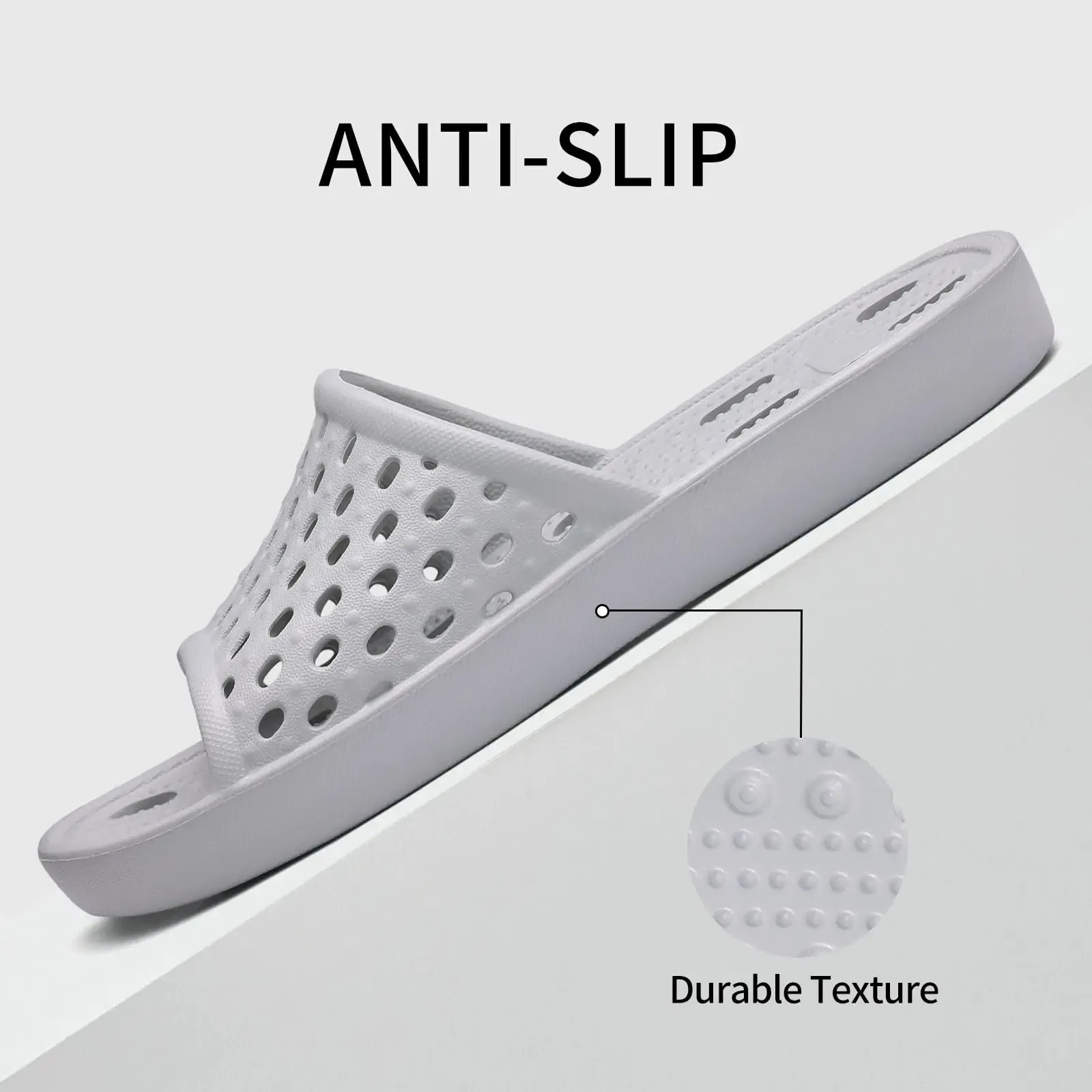 Color: Olivine, Shoe Size: 38 - Pallene Summer New Shower Shoes For Women Quick Dry Pool Sandals With Drain Holes Bathroom Slides Lightweight EVA Home Slippers