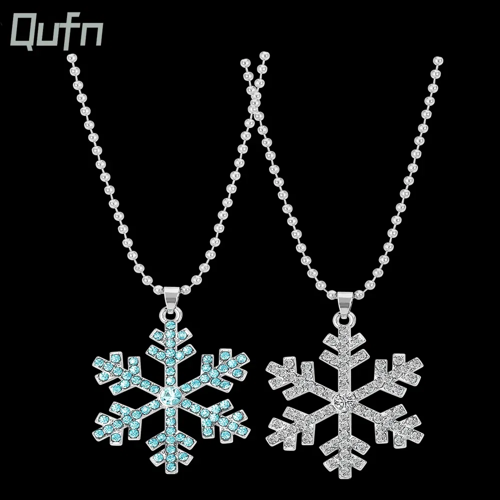 Metal Color: Light Yellow Gold Color, Ships From: CHINA - Aesthetic Snowflakes Necklace with Crystal CZ Stone for Women Delicate Winter Accessories Christmas Gifts Fashion Jewelry