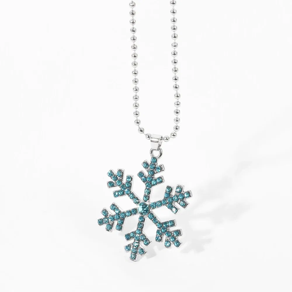 Metal Color: Light Yellow Gold Color, Ships From: CHINA - Aesthetic Snowflakes Necklace with Crystal CZ Stone for Women Delicate Winter Accessories Christmas Gifts Fashion Jewelry