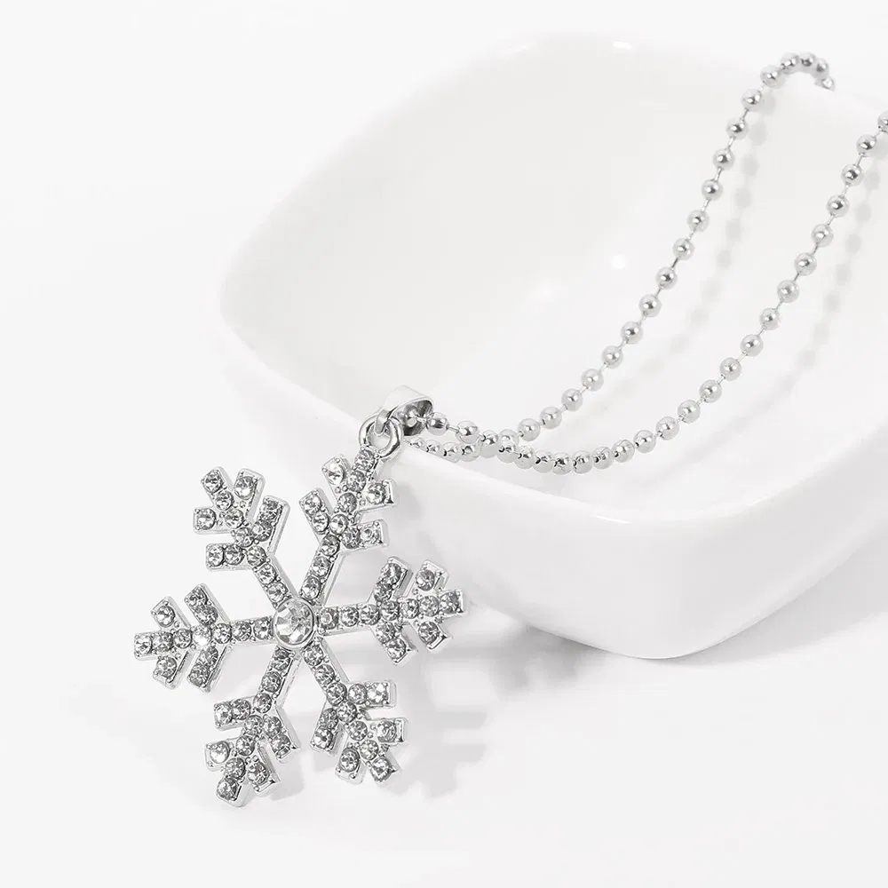 Metal Color: Light Yellow Gold Color, Ships From: CHINA - Aesthetic Snowflakes Necklace with Crystal CZ Stone for Women Delicate Winter Accessories Christmas Gifts Fashion Jewelry